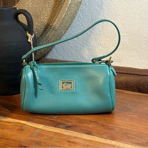 Dooney & Bourke Turquoise Leather shoulder bag barrel mini Y2K
